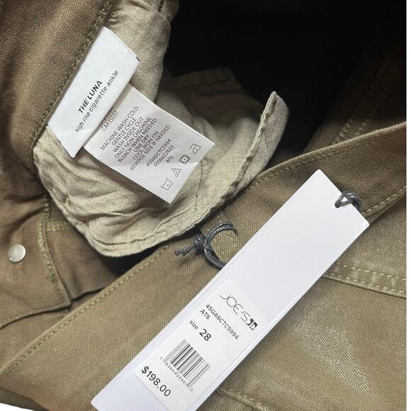 Joe's Jeans the Luna high rise cigarette ankle 28 shiny green NWT - Picture 3 of 5